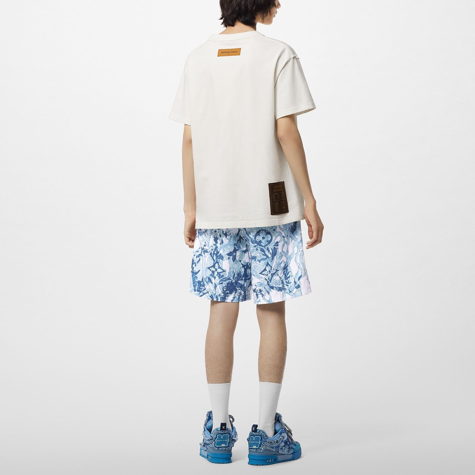 LOUIS VUITTON FW23 Seagrass Print Relaxed Fit Shorts  Blue 1ABJJQ 圖 5