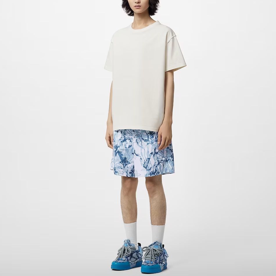 LOUIS VUITTON FW23 Seagrass Print Relaxed Fit Shorts  Blue 1ABJJQ 圖 7