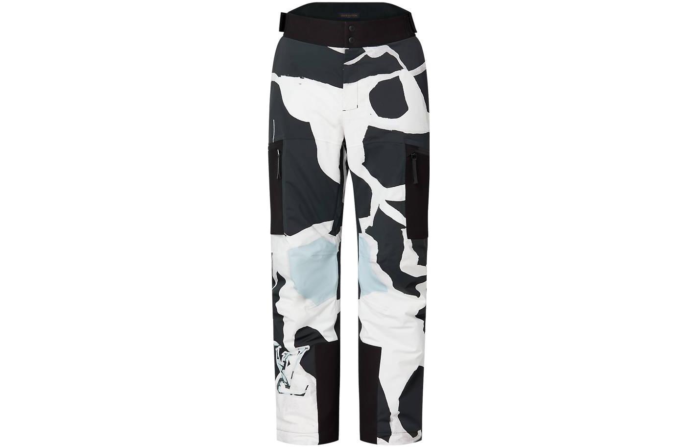 LOUIS VUITTON FW23 Ski Collection  Black Colorblock Logo Ski Pants 1AFAQM