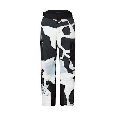 LOUIS VUITTON FW23 Ski Collection Black Colorblock Logo Ski Pants 1AFAQM