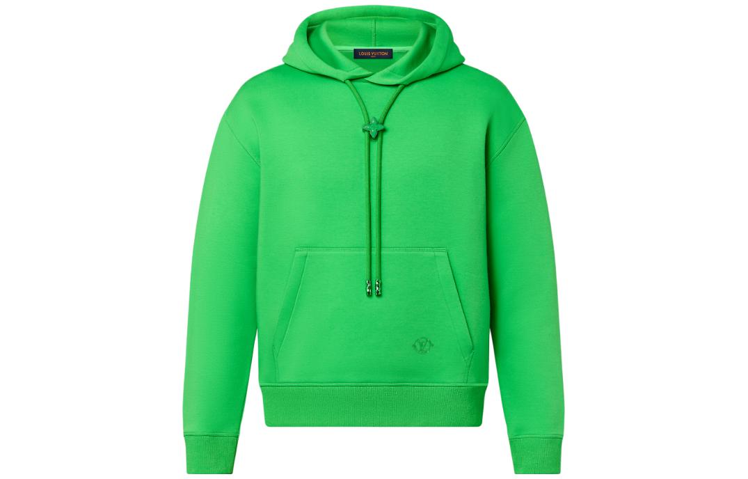 LOUIS VUITTON FW23 Solid Color Logo Hoodie  Green 1ABY0P 圖 2