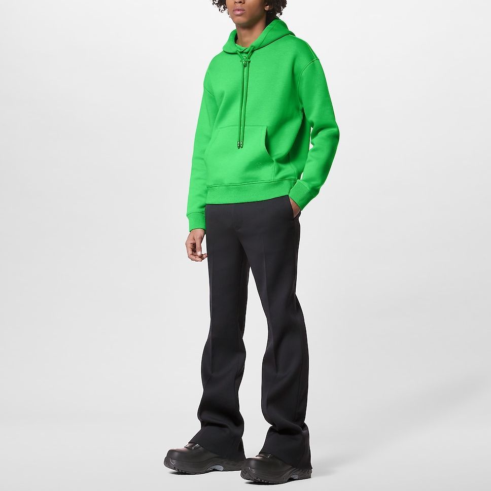 LOUIS VUITTON FW23 Solid Color Logo Hoodie  Green 1ABY0P 圖 3