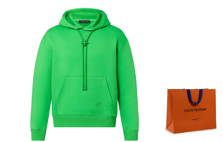 LOUIS VUITTON FW23 Solid Color Logo Hoodie  Green 1ABY0P 圖 8