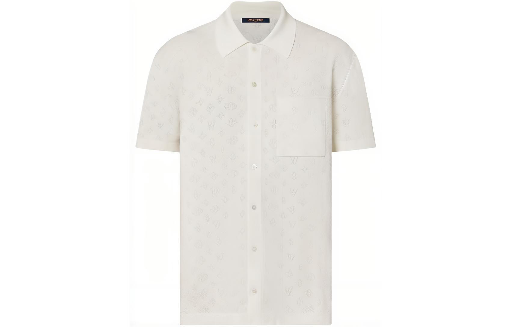 LOUIS VUITTON FW23 White Logo Pattern Cutout Short Sleeve Shirt Men’s. 1ABJ2W 圖 2
