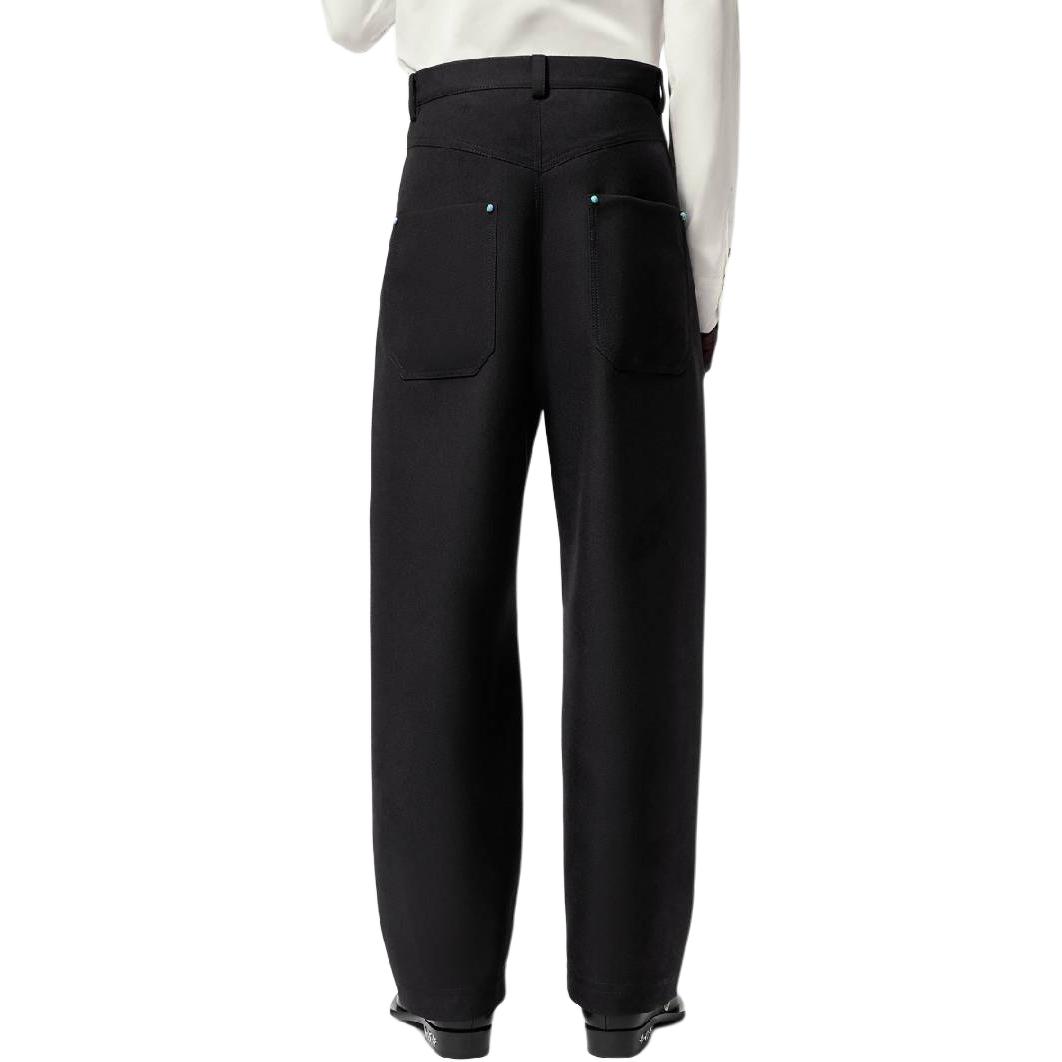 Purchase Pantalones Cargo Negros LOUIS VUITTON FW24 con Cremalleras y Tachuelas. 1AFWR0