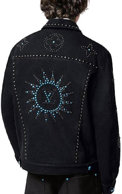 루이비통 FW24 블랙 데님 자켓 로고 자수 디자인. 1AFWX1 Details for 루이비통 FW24 블랙 데님 자켓 로고 자수 디자인. 1AFWX1