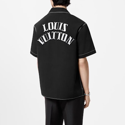 LOUIS VUITTON FW24 Black Polo Shirt with Embroidered Letter Logo. 1AFWTU Details for LOUIS VUITTON FW24 Black Polo Shirt with Embroidered Letter Logo. 1AFWTU