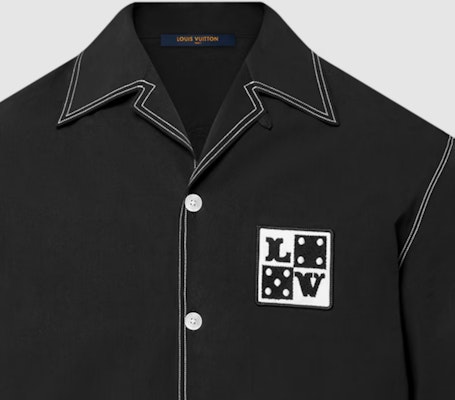 LOUIS VUITTON FW24 Black Polo Shirt with Embroidered Letter Logo. 1AFWTU Sizing LOUIS VUITTON FW24 Black Polo Shirt with Embroidered Letter Logo. 1AFWTU