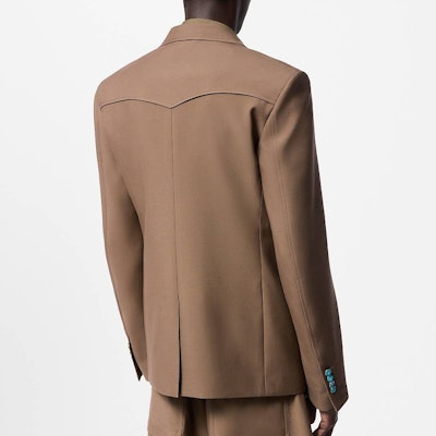 LOUIS VUITTON FW24 Khaki Single-Breasted Casual Long-Sleeve Blazer 1AFWNK Details for LOUIS VUITTON FW24 Khaki Single-Breasted Casual Long-Sleeve Blazer 1AFWNK