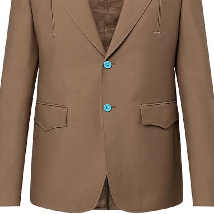 Sizing LOUIS VUITTON FW24  Khaki Single-Breasted Casual Long-Sleeve Blazer 1AFWNK