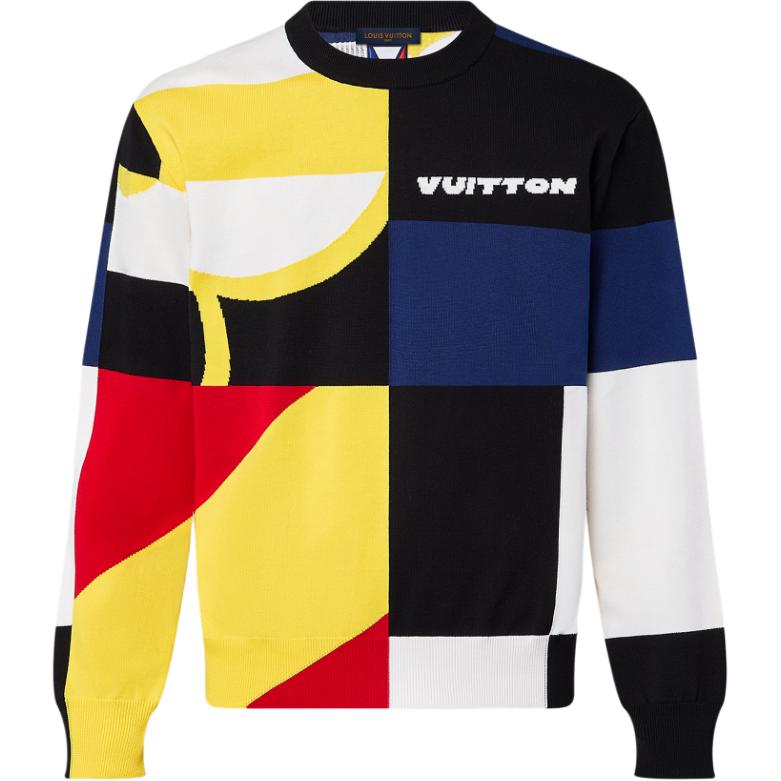 LOUIS VUITTON FW24  Logo Knit Crewneck Sweater Multicolor Long Sleeve 1AFVSP