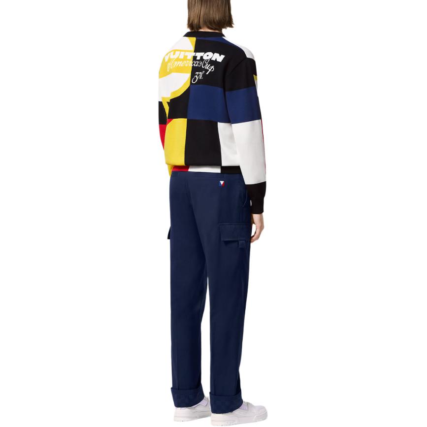 Lookbook LOUIS VUITTON FW24  Logo Knit Crewneck Sweater Multicolor Long Sleeve 1AFVSP