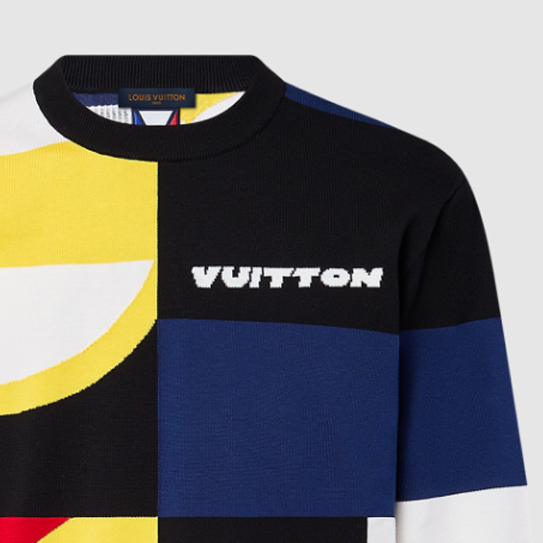 Sizing LOUIS VUITTON FW24  Logo Knit Crewneck Sweater Multicolor Long Sleeve 1AFVSP