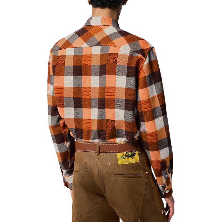 Details for LOUIS VUITTON FW24 Checkered Jacquard Single-Breasted Shirt Men Multicolor 1AFXSJ