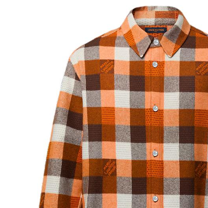 Sizing LOUIS VUITTON FW24 Checkered Jacquard Single-Breasted Shirt Men Multicolor 1AFXSJ