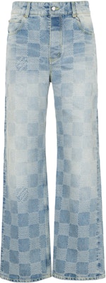 LOUIS VUITTON FW24 格紋中腰直筒牛仔褲 藍色 1AFQGR Buy LOUIS VUITTON FW24 格紋中腰直筒牛仔褲 藍色 1AFQGR