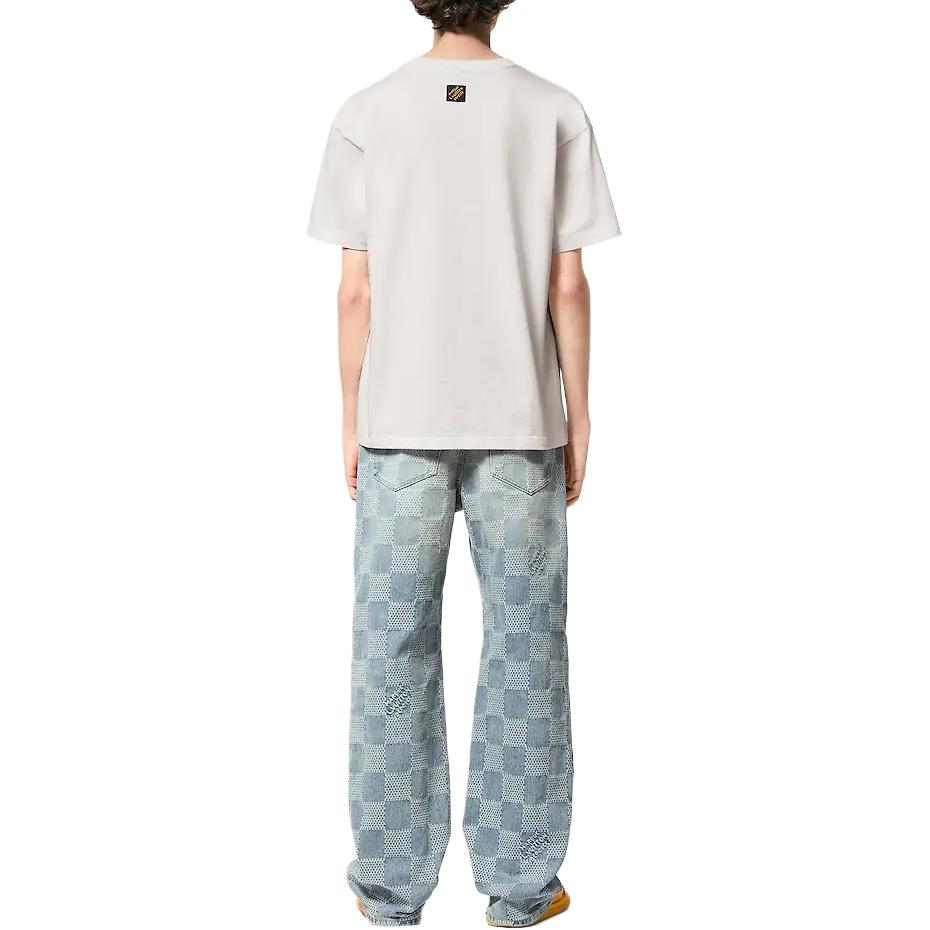 Purchase LOUIS VUITTON FW24 格紋中腰直筒牛仔褲 藍色 1AFQGR