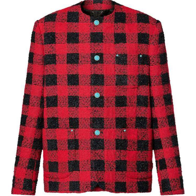 Louis Vuitton FW24 Checkered Red Single-Breasted Long-Sleeve Jacket Mens 1AFWN5
