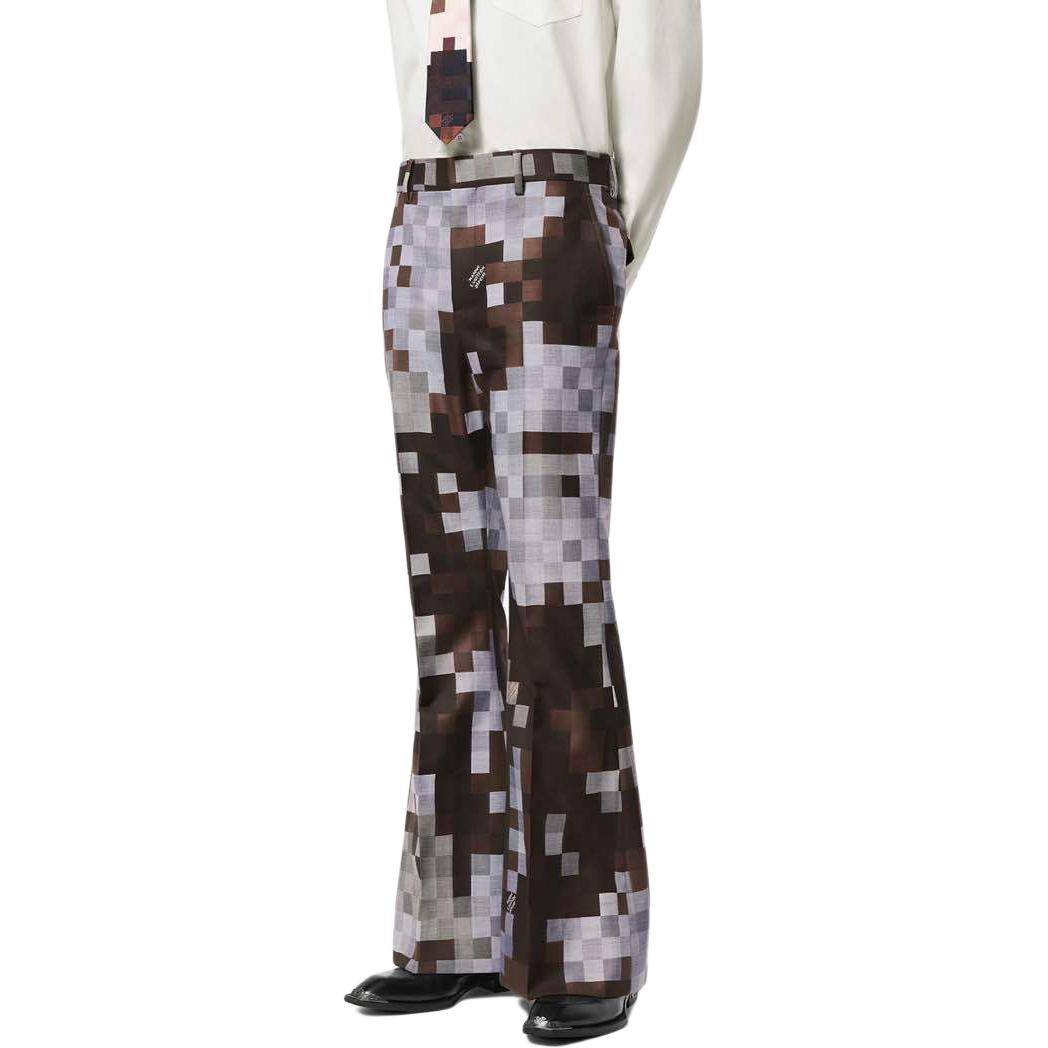 LOUIS VUITTON FW24 Colorblock Printed Flared Casual Pants Floral Male. 1AFYHE