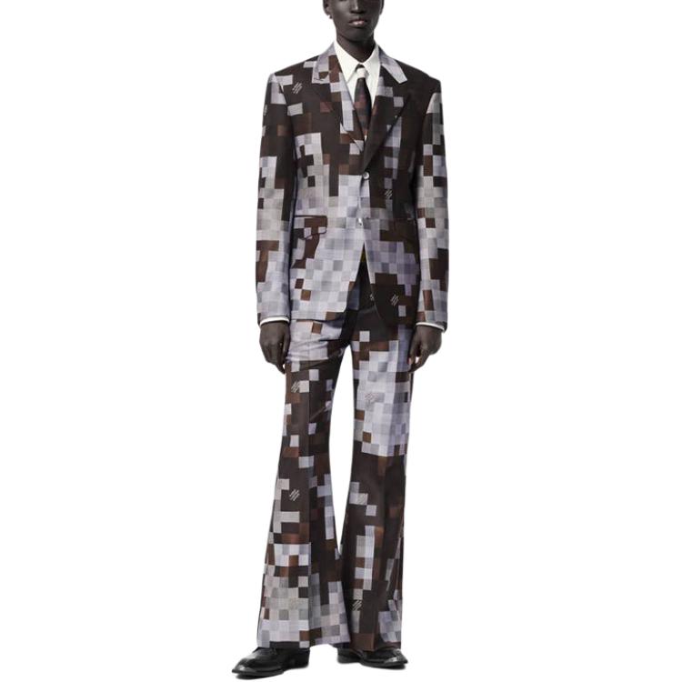 Shop ルイ・ヴィトン FW24 カラーブロック フラワープリント フレアパンツ メンズ. 1AFYHE