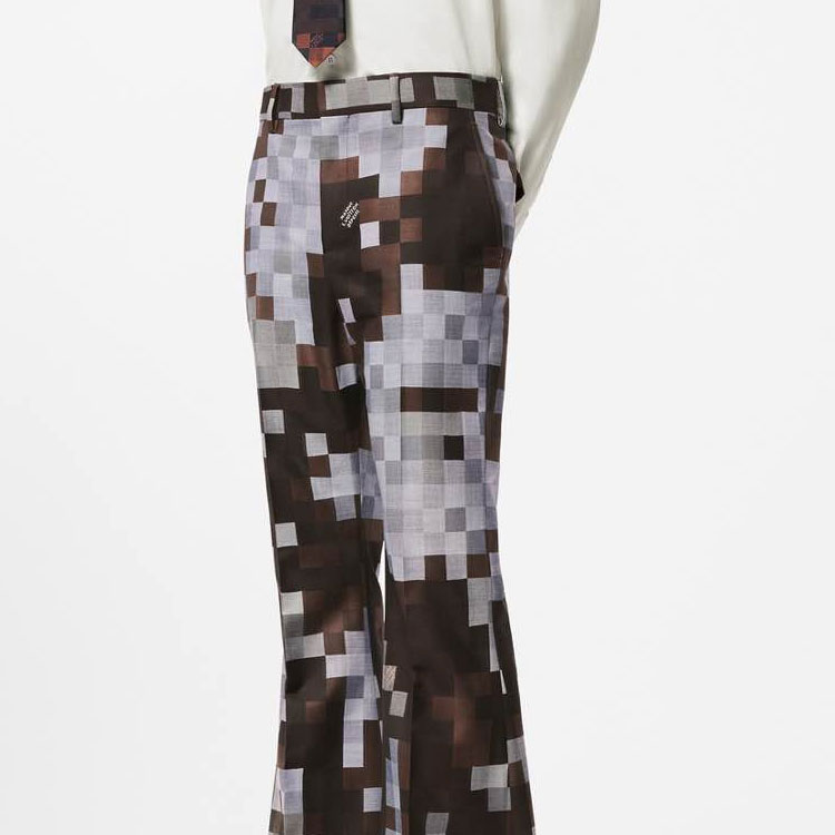 Cheap ルイ・ヴィトン FW24 カラーブロック フラワープリント フレアパンツ メンズ. 1AFYHE