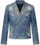 Buy LOUIS VUITTON FW24 Embroidered Pattern Double-Breasted Denim Jacket Blue Men 1AFWMF