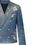 Sizing LOUIS VUITTON FW24 Embroidered Pattern Double-Breasted Denim Jacket Blue Men 1AFWMF
