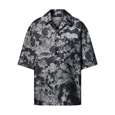 LOUIS VUITTON FW24 Floral Print Short Sleeve Shirt Black . 1AFQZB