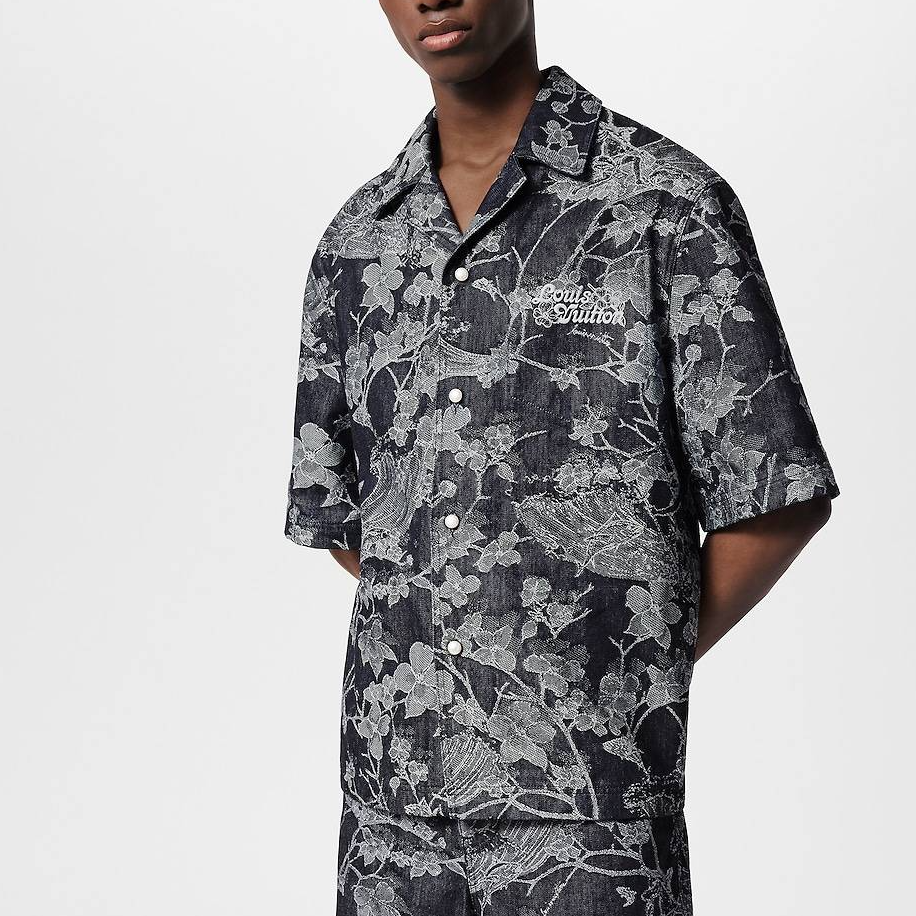 Lookbook 路易威登 FW24 花卉印花黑色短袖衬衫 1AFQZB