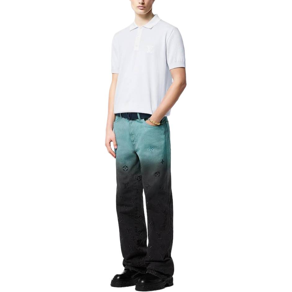 LOUIS VUITTON FW24 Gradient Logo Straight Jeans Light Blue Men’s Denim Pants 1AFV84 圖 3