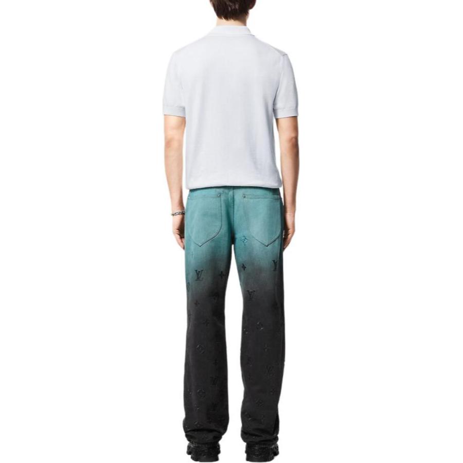 LOUIS VUITTON FW24 Gradient Logo Straight Jeans Light Blue Men’s Denim Pants 1AFV84 圖 4