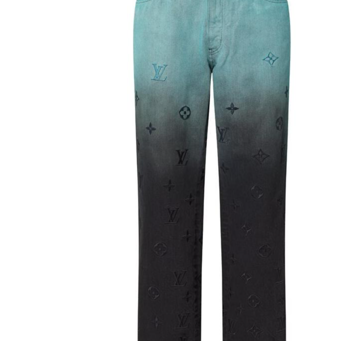 LOUIS VUITTON FW24 Gradient Logo Straight Jeans Light Blue Men’s Denim Pants 1AFV84 圖 7