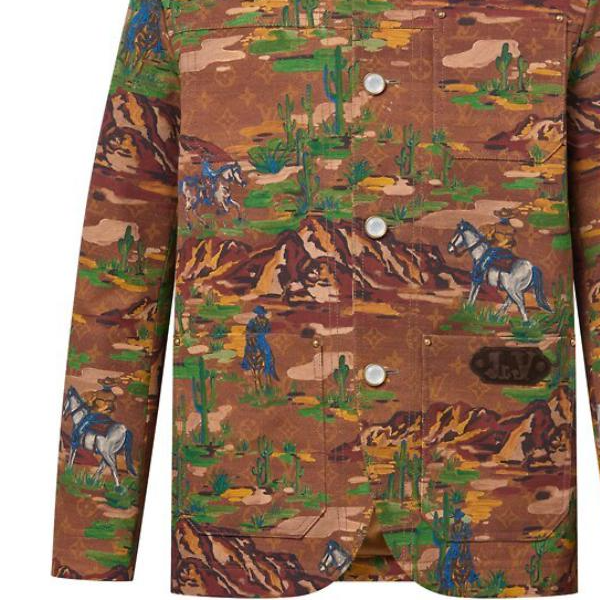 Louis Vuitton FW24 Jacquard Single-Breasted Long Sleeve Jacket Brown Yellow 1AFWIH 圖 7