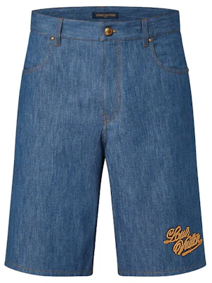 Pantalones Cortos Louis Vuitton FW24 Logo Bordado Denim Azul Hombre. 1AFX84 Order Pantalones Cortos Louis Vuitton FW24 Logo Bordado Denim Azul Hombre. 1AFX84