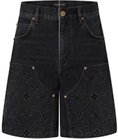 LOUIS VUITTON FW24 Logo Pattern Zip Pocket Denim Shorts Black Menswear. 1AFVAG LOUIS VUITTON FW24 Logo Pattern Zip Pocket Denim Shorts Black Menswear. 1AFVAG