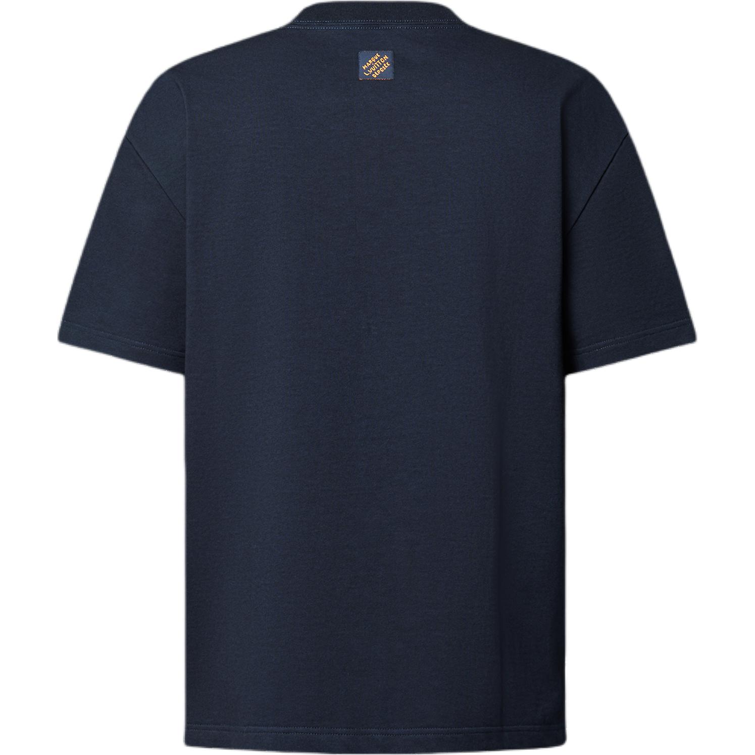 LOUIS VUITTON FW24 Logo Print Crewneck T-Shirt Navy Blue 1AGHXT 圖 3