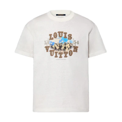 LOUIS VUITTON FW24 Logo Print Crewneck T-Shirt White . 1AFWUR