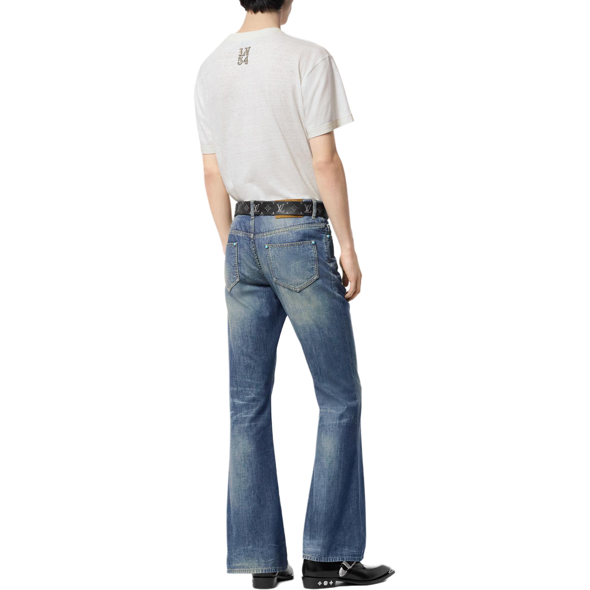 Shop 路易威登 FW24 標誌印花圓領白色 T 恤。 1AFWUR