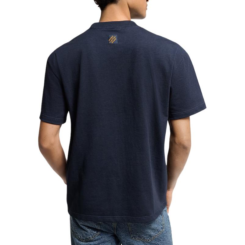 LOUIS VUITTON FW24 Logo Printed Crewneck T-Shirt Men Navy Blue 1AGHXO 圖 6
