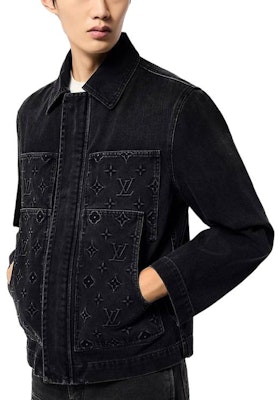 LOUIS VUITTON FW24 Monogram Logo Black Denim Jacket for Men Casual Long Sleeve 1AFVA6 Order LOUIS VUITTON FW24 Monogram Logo Black Denim Jacket for Men Casual Long Sleeve 1AFVA6