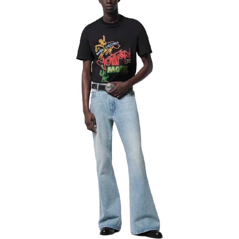 LOUIS VUITTON FW24 Monogram Print Crewneck Short Sleeve T-Shirt Black Mens. 1AFXNG 圖 3