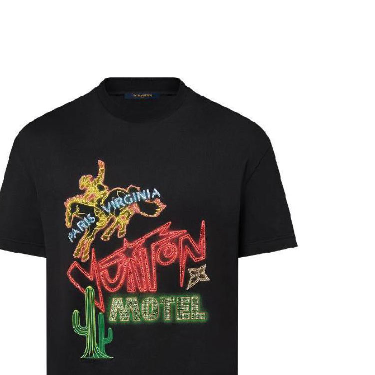 LOUIS VUITTON FW24 Monogram Print Crewneck Short Sleeve T-Shirt Black Mens. 1AFXNG 圖 7