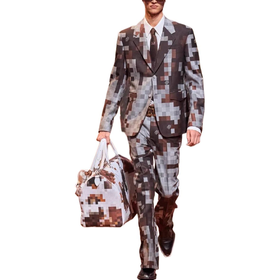 Order ルイヴィトン FW24 モノグラム シングルブレストジャケット ブラウン メンズ 長袖 1AFWMQ