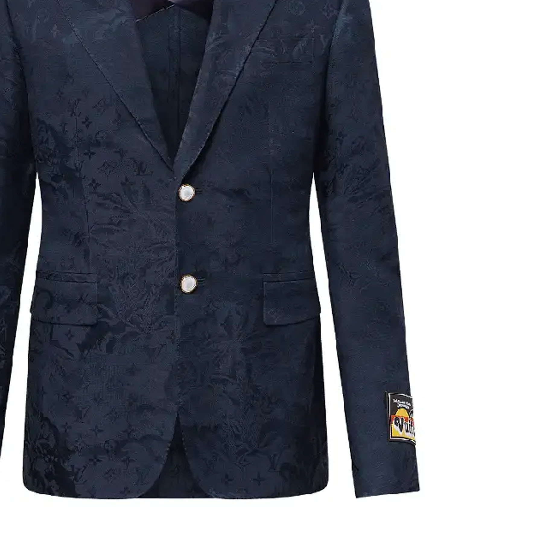 LOUIS VUITTON FW24 Palm Jacquard Single-Breasted Navy Blazer  Jacket 1AFRIQ 圖 5