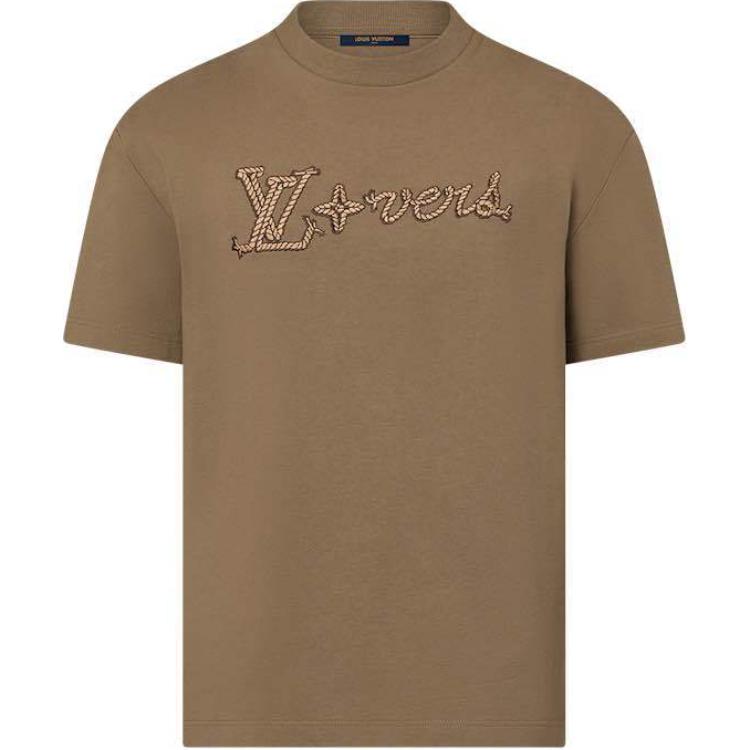 Order 路易威登 FW24 刺繡Logo棕色圓領短袖男士T恤 1AFXP1