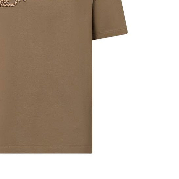 Details for 路易威登 FW24 刺繡Logo棕色圓領短袖男士T恤 1AFXP1