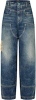 LOUIS VUITTON FW24 Washed Denim Zipper Pocket Jeans Men Blue 1AFWYW LOUIS VUITTON FW24 Washed Denim Zipper Pocket Jeans Men Blue 1AFWYW