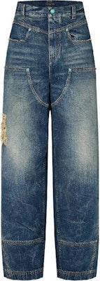 루이 비통 FW24 워시드 데님 지퍼 포켓 진 남성 블루 1AFWYW Buy 루이 비통 FW24 워시드 데님 지퍼 포켓 진 남성 블루 1AFWYW