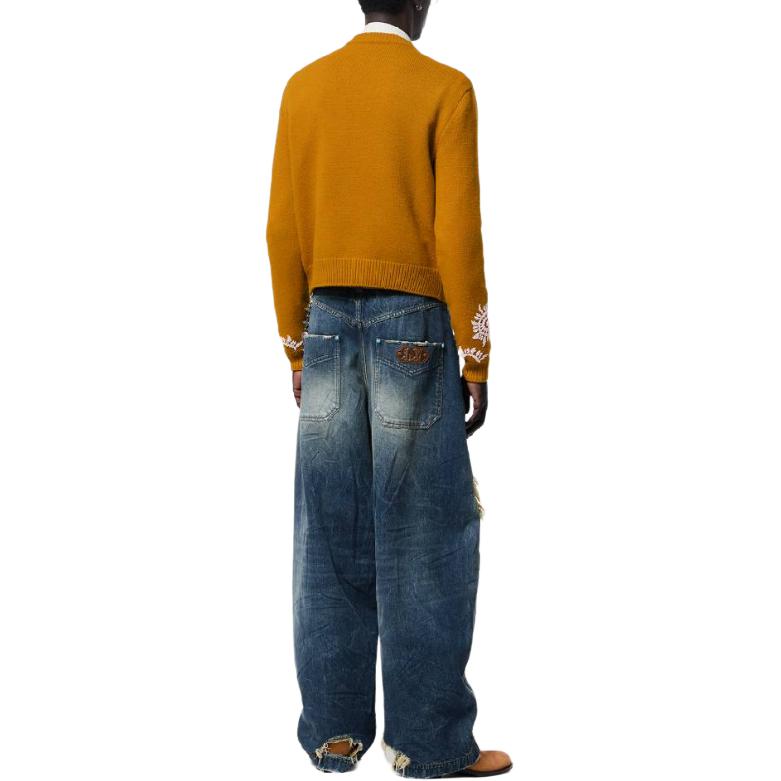 Shop 루이 비통 FW24 워시드 데님 지퍼 포켓 진 남성 블루 1AFWYW