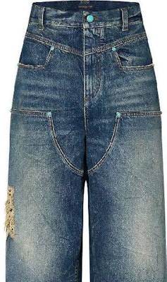 루이 비통 FW24 워시드 데님 지퍼 포켓 진 남성 블루 1AFWYW Sizing 루이 비통 FW24 워시드 데님 지퍼 포켓 진 남성 블루 1AFWYW